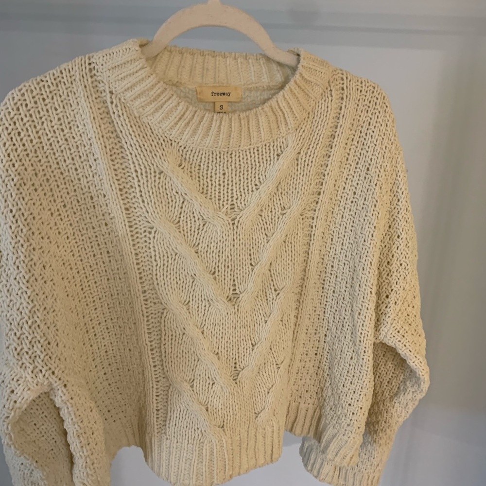 Freeway cream cropped sweater